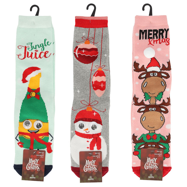 Apollo Ladies Slipper Socks X-Mas 3D (Pair)