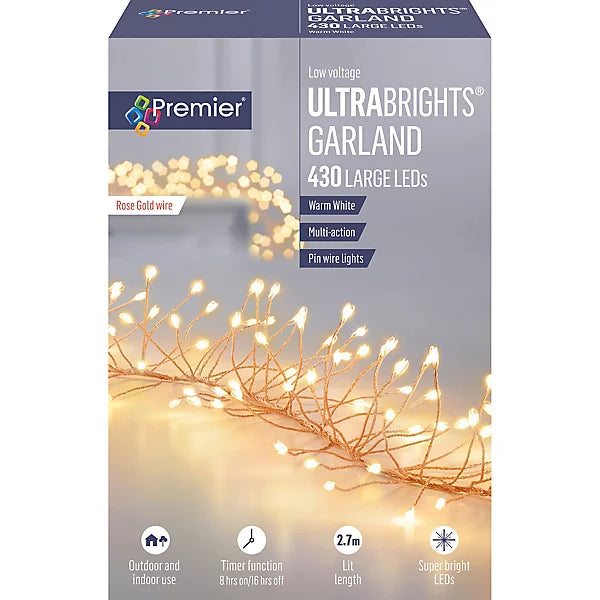 430 LED Battery Operated Ultrabrights Garland Lights