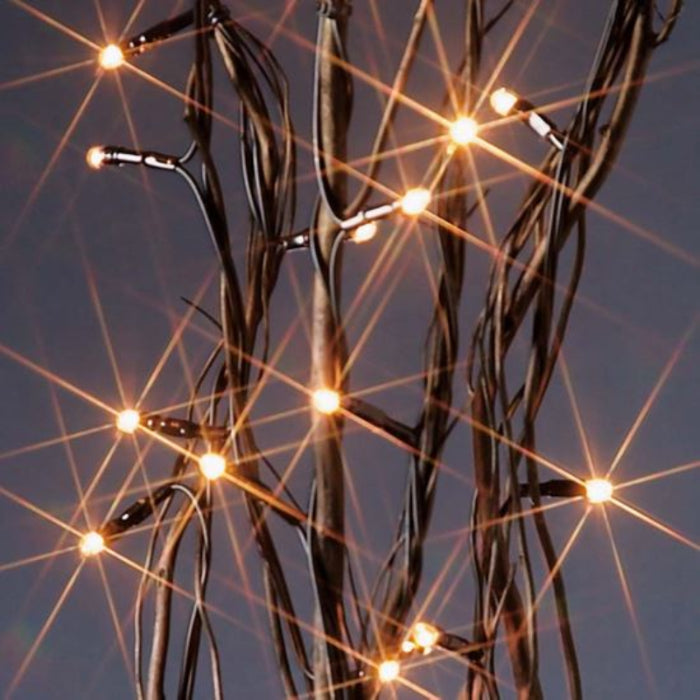 1.2m Black Twig With 80 Warm White LEDs