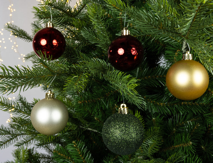 6cm Shatterproof Bauble Traditional - Set of 15