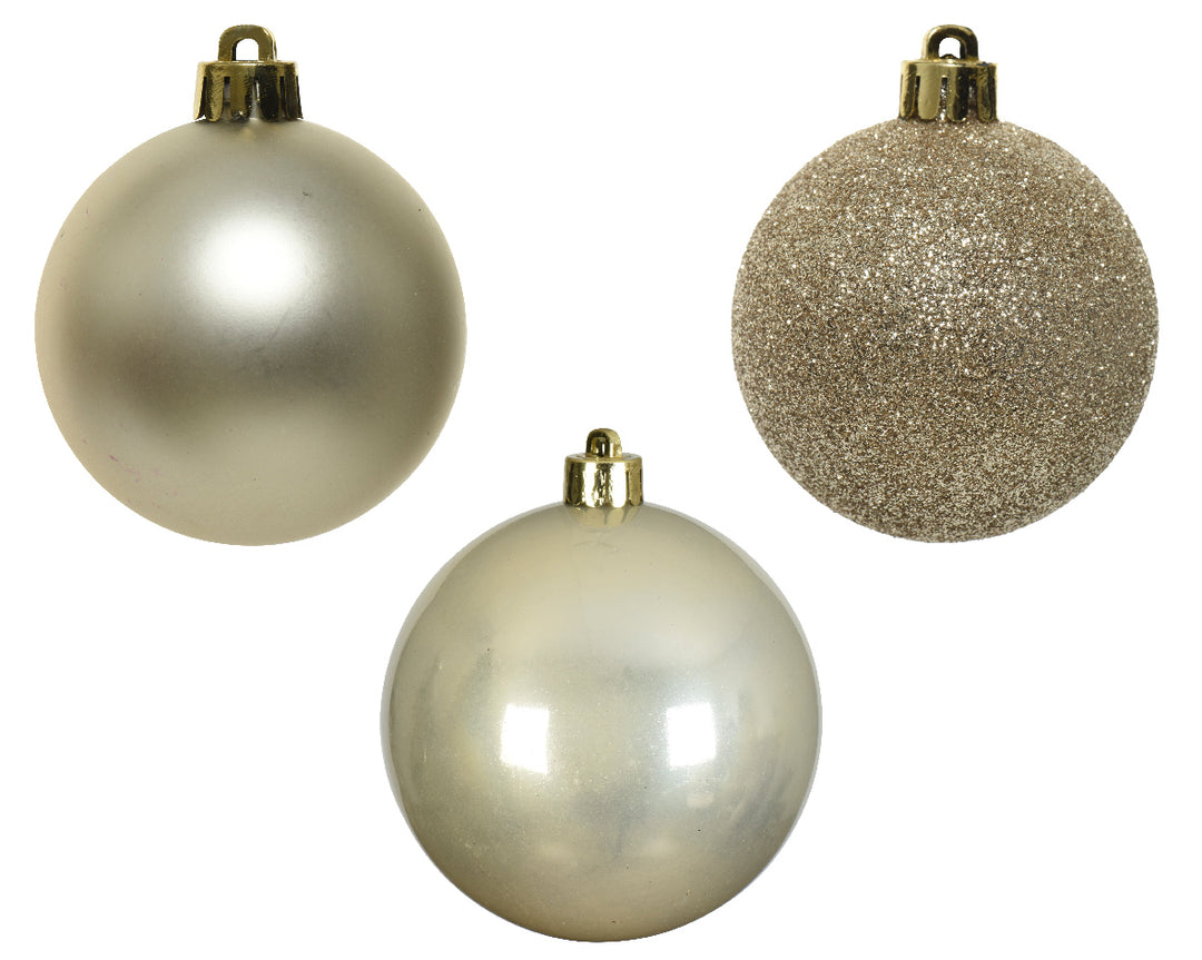 6cm Mixed Shatterproof Baubles - Tube of 10 Pearl