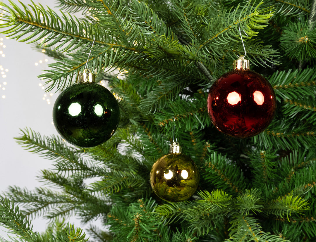 6cm Mixed Shatterproof Baubles - Tube of 10 Traditional