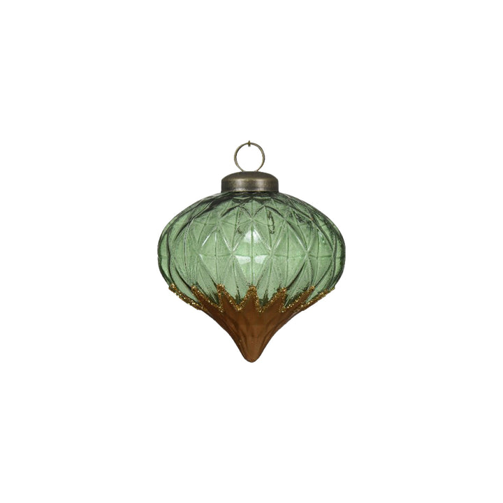 8cm Shatterproof Transparent Green Baubles