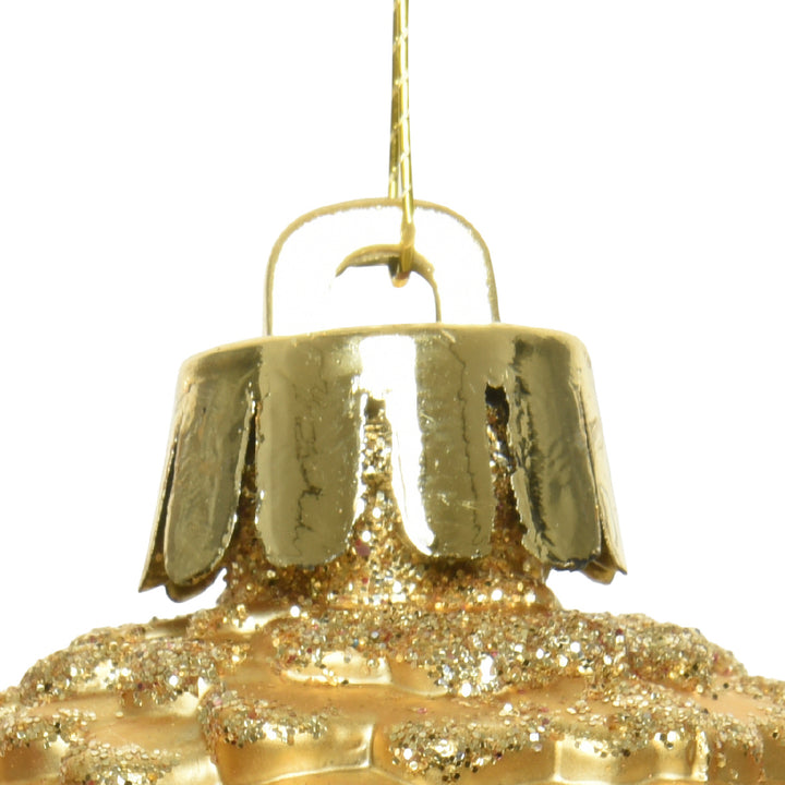 8cm Shatterproof Pinecone Light Gold - Set of 6