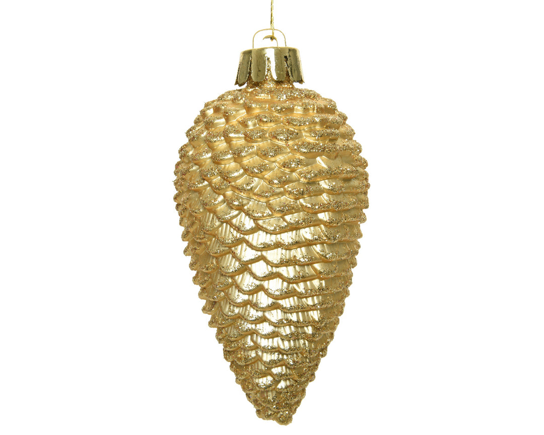 8cm Shatterproof Pinecone Light Gold - Set of 6