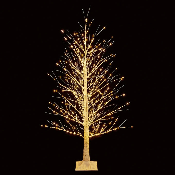 1.8m Birch Tree with 1100 Warm White Twinkling LEDs, Indoor/Outdoor