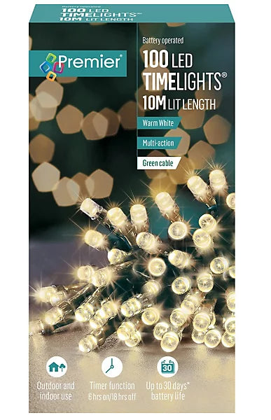 100 LED Timelights Battery Operated Lights