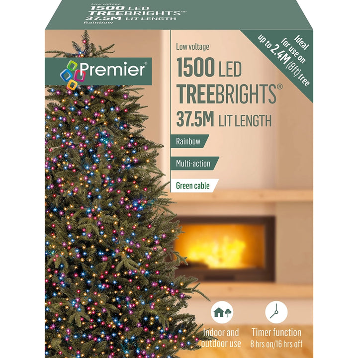 1500 LED TreeBrights Tree Lights with Green Cable