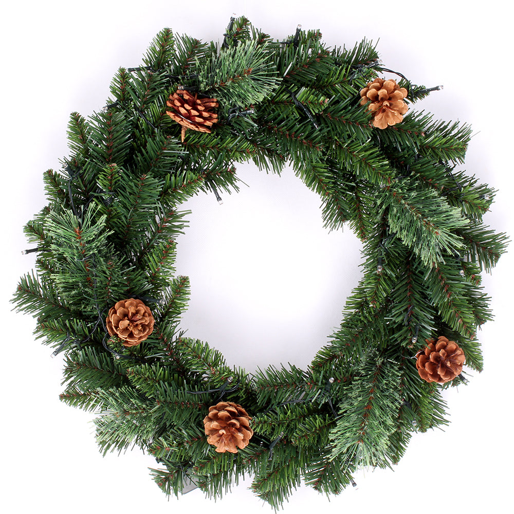 Christmas wreath with pine cones