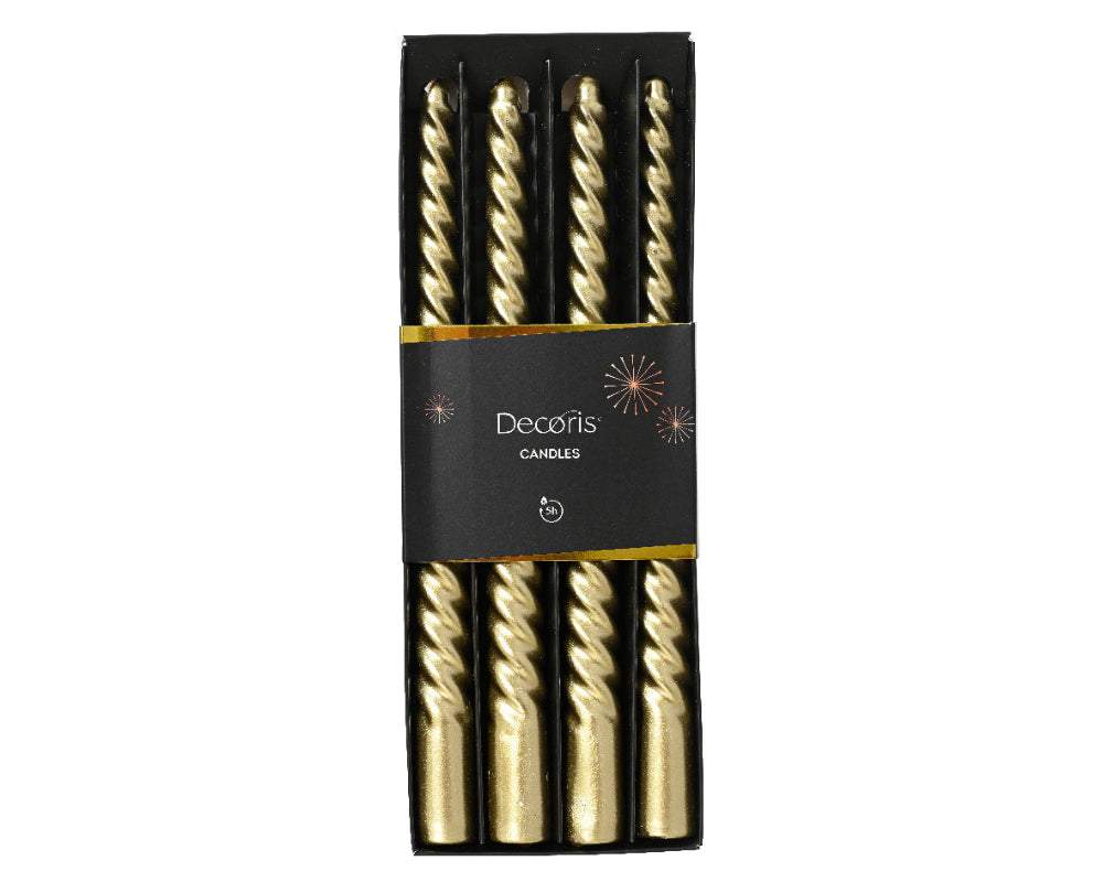 Dinner Candle 4pk Gold