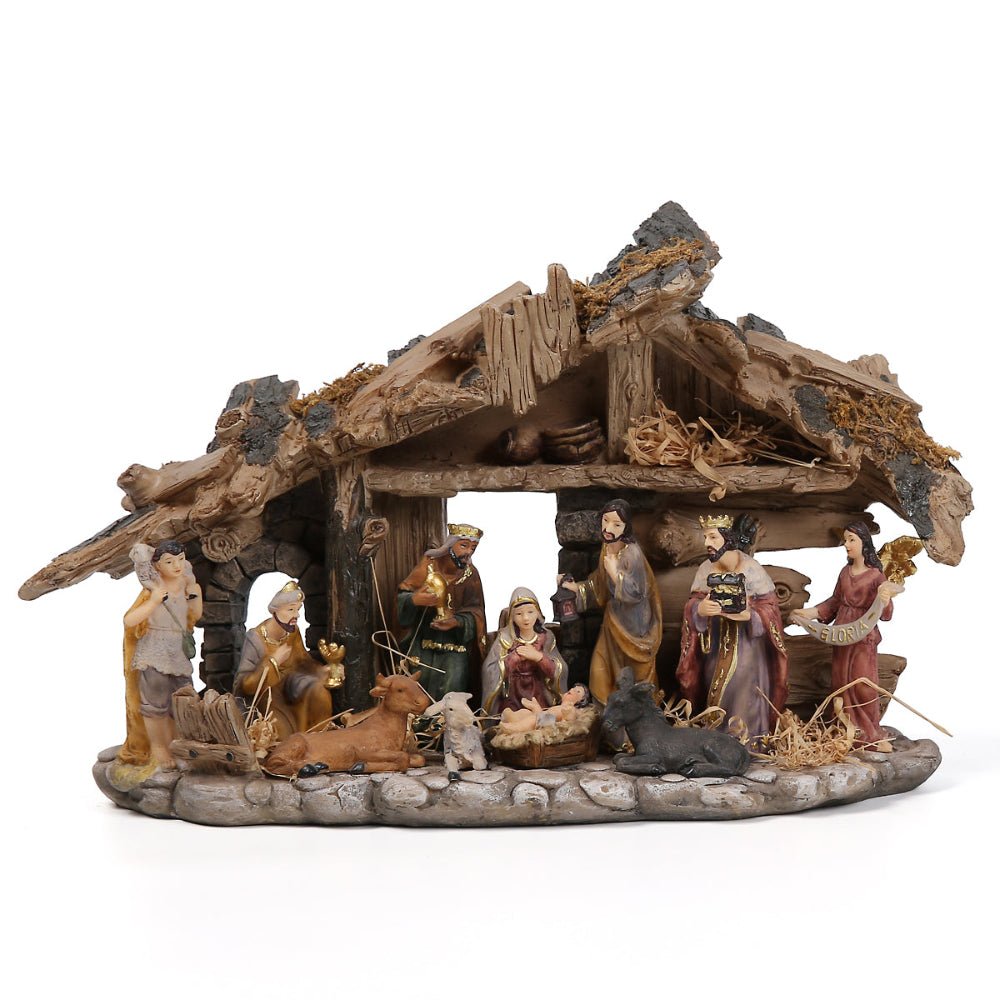 Tradition Crib with eleven figures.
LxWxH cm 33x10x21