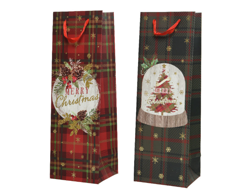 36cm Bottle Bag Tartan