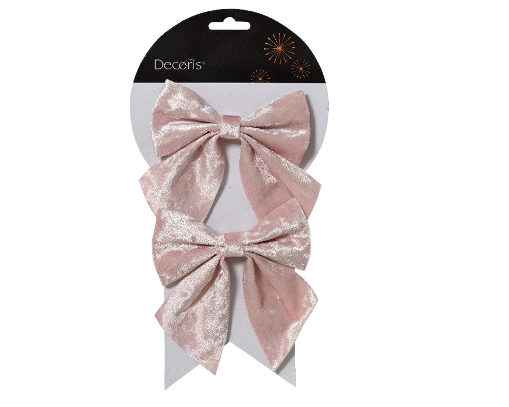 13cm Bow Polyester Blush Pink 2 Pack