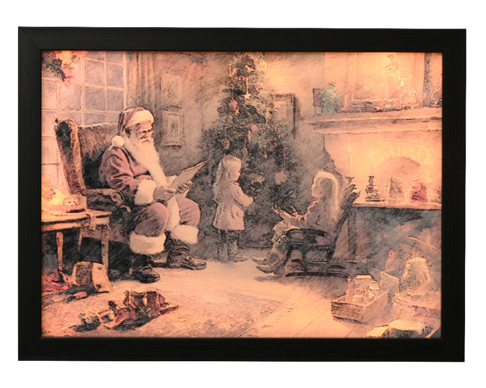 LED Canvas Steady Santa & Kids