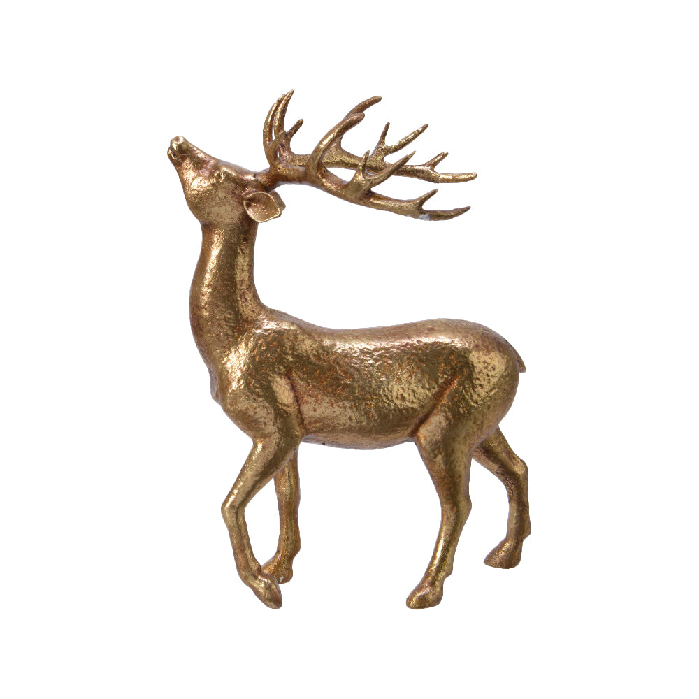 Gold Polyresin Deer 26cm