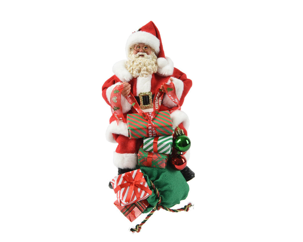 20cm Santa Polyester With Giftbag & Gifts
