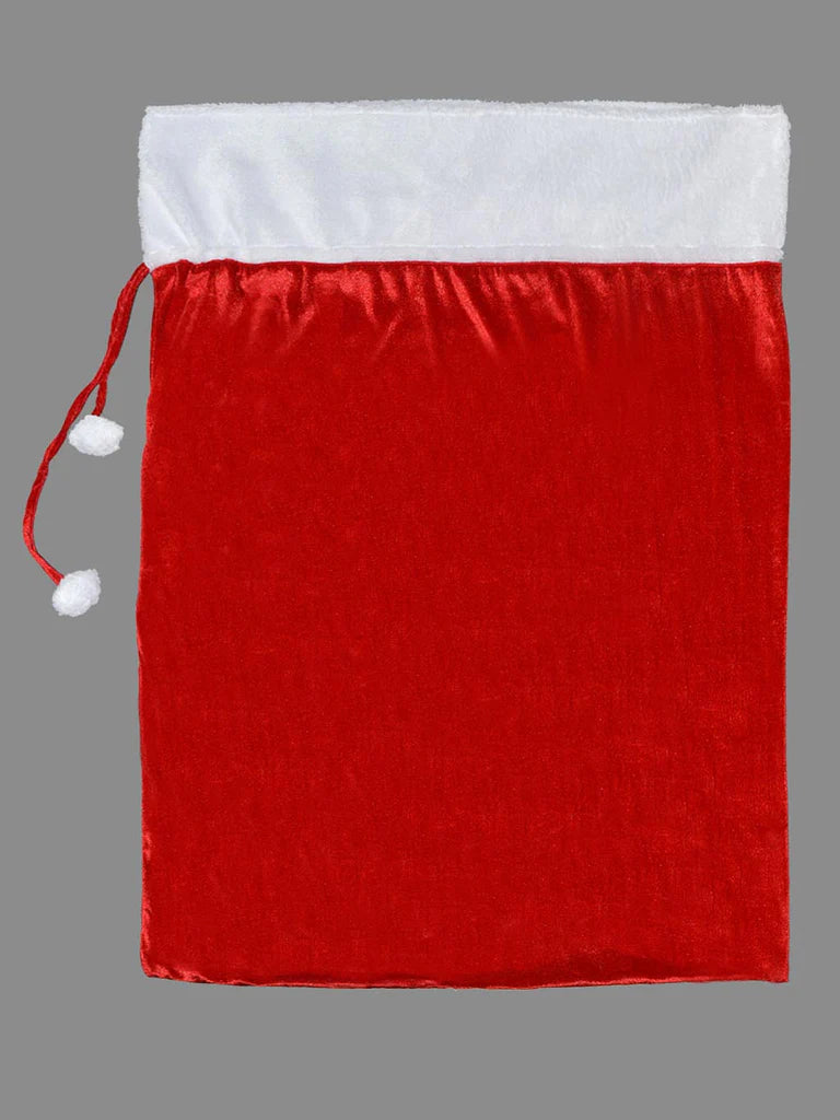 Giant Sack Red With Pom Poms
