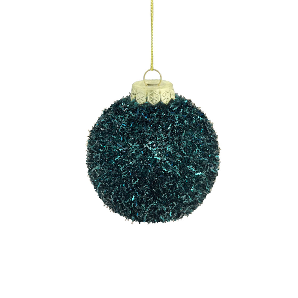 8cm Tinsel Bauble Kingfisher