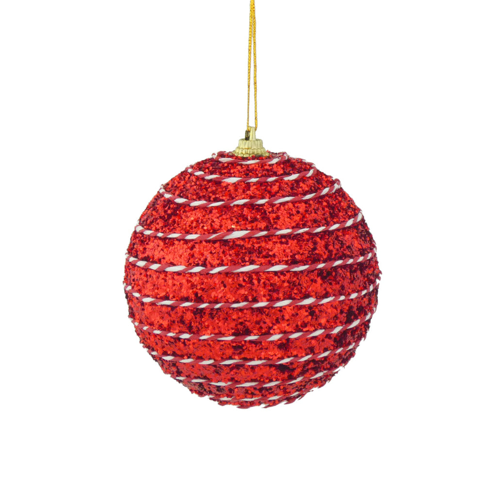10cm Candy String Glitter Bauble