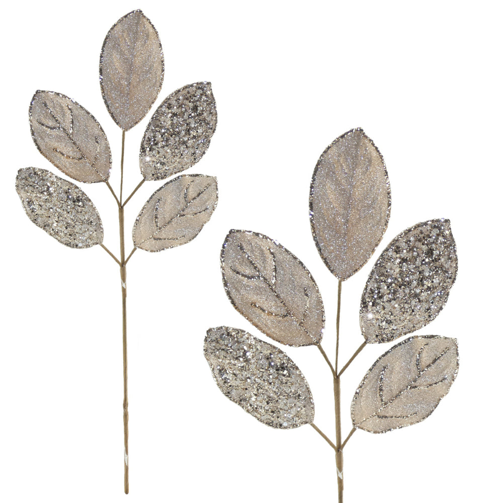 64cm Luxury Leaves Stem Champagne