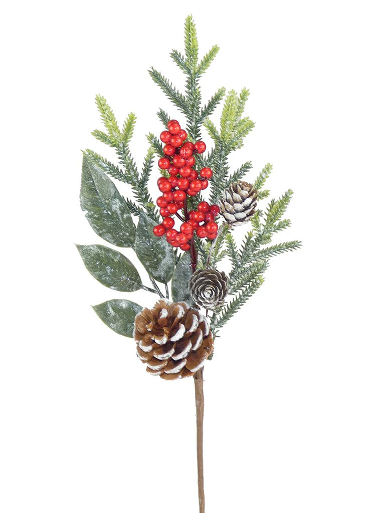 36cm Dainty Cone Berry Foliage