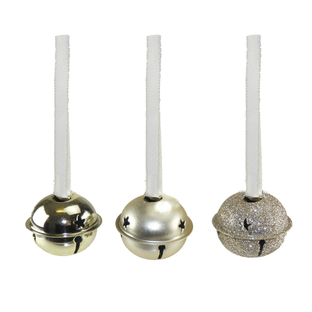 3 Bell Hangers 4cm Gold