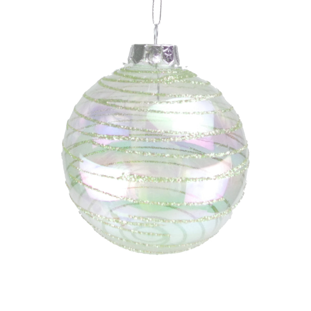10cm Irri Clear Bauble Sage