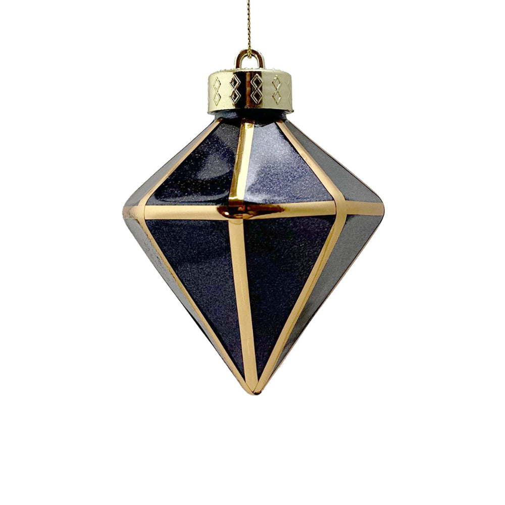 8cm Lantern Shaped Bauble Navy