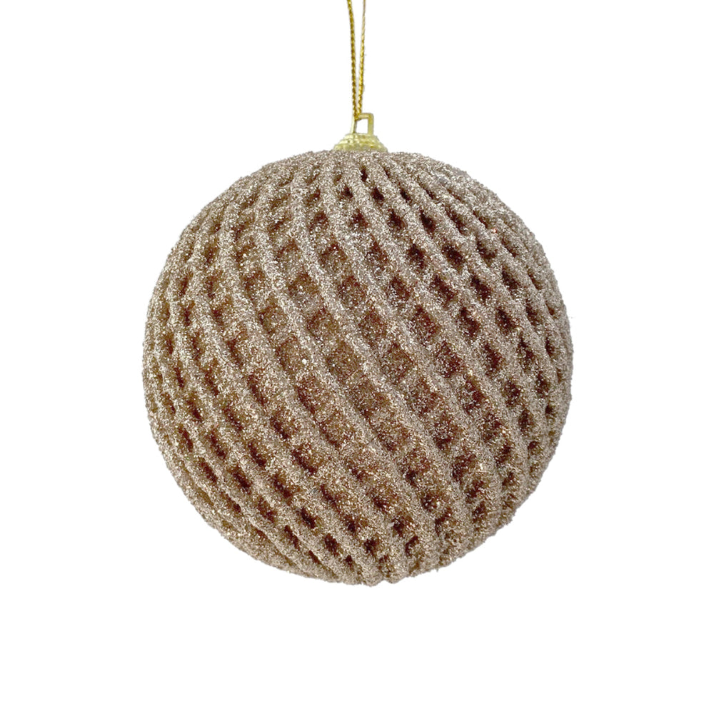 10cm Lattice Bauble Champagne