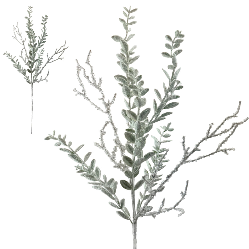 Decorative branches with green leaves