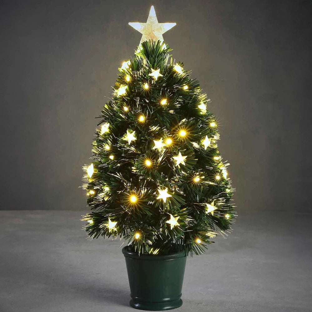 60cm Mercury Fibre Optic Christmas Tree with Warm White LEDs