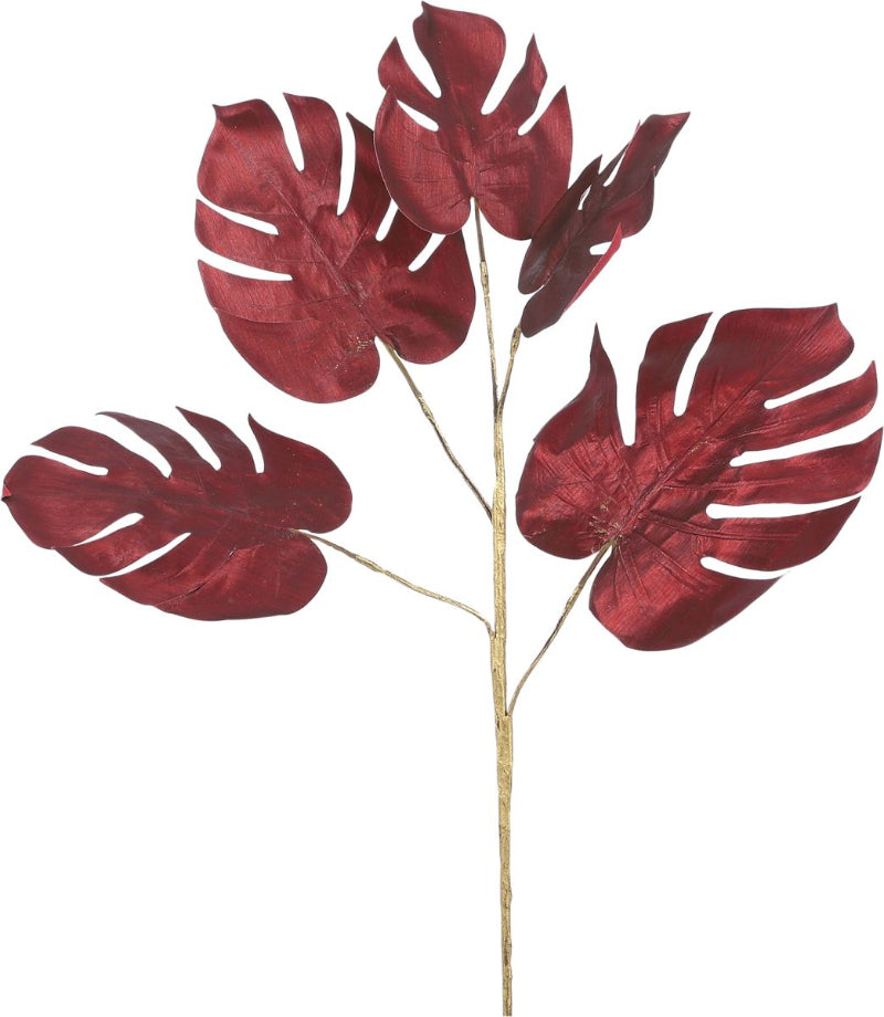 77cm Monstera Branch Red