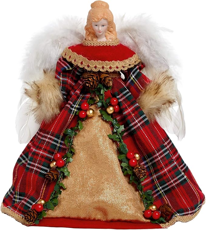 Plaid country Angel Tree Topper
