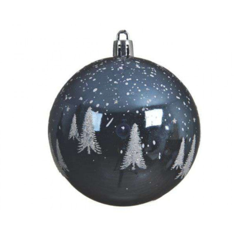 8cm Baubles Shatterproof Night Blue