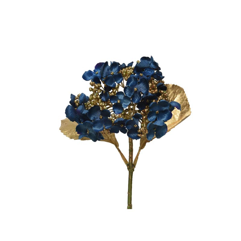 67cm Hydrangea On Stem Night Blue