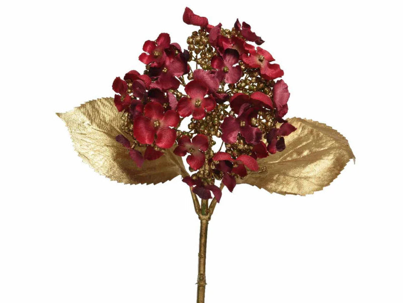67cm Hydrangea On Stem Oxblood