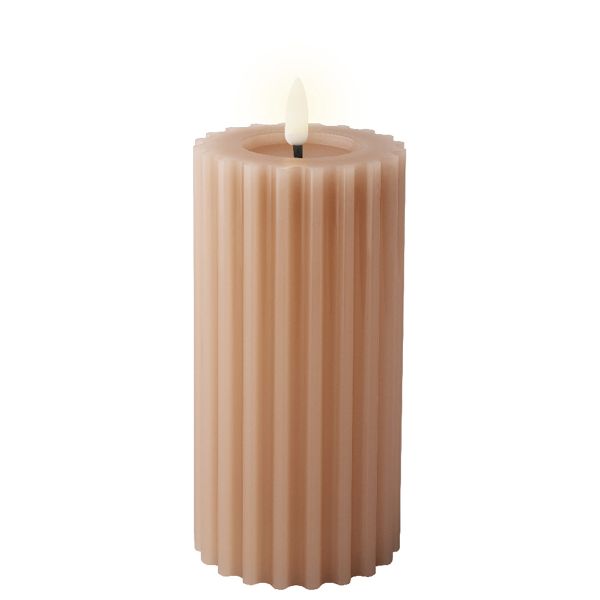 LED Carved Candle - Light Pink