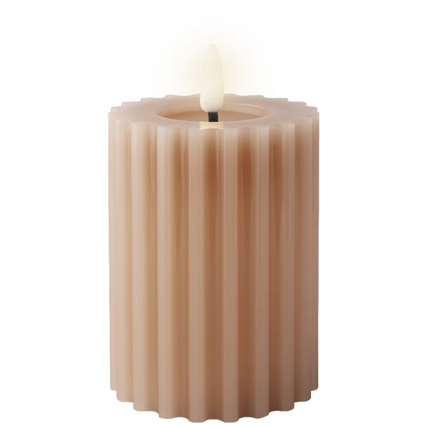 LED Carved Candle - Light Pink