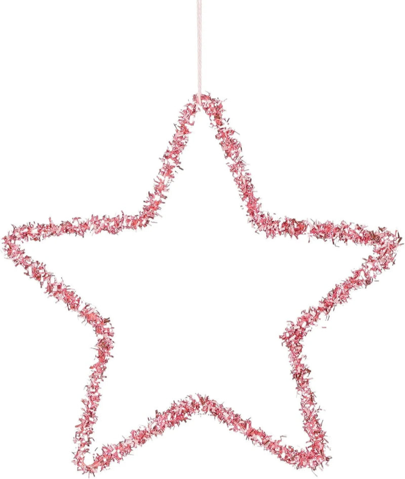 15cm Ornament Star Pink