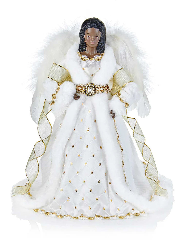 Ivory Gold Fur Angel Tree