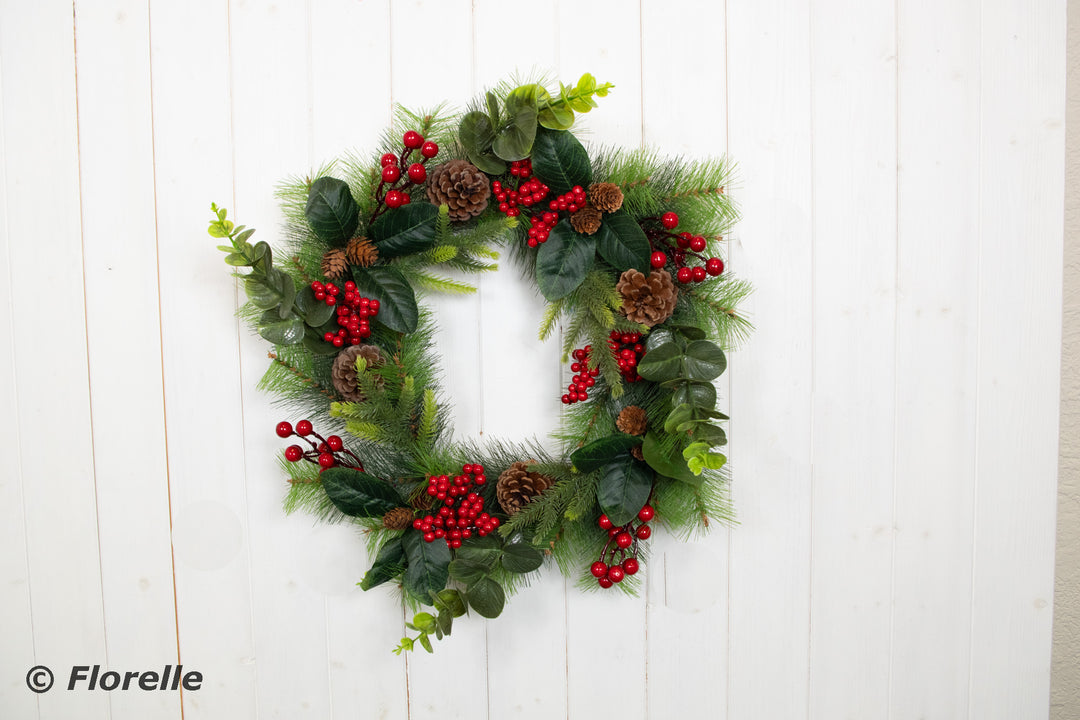 22" Woodland Eucalyptus & Berries Wreath