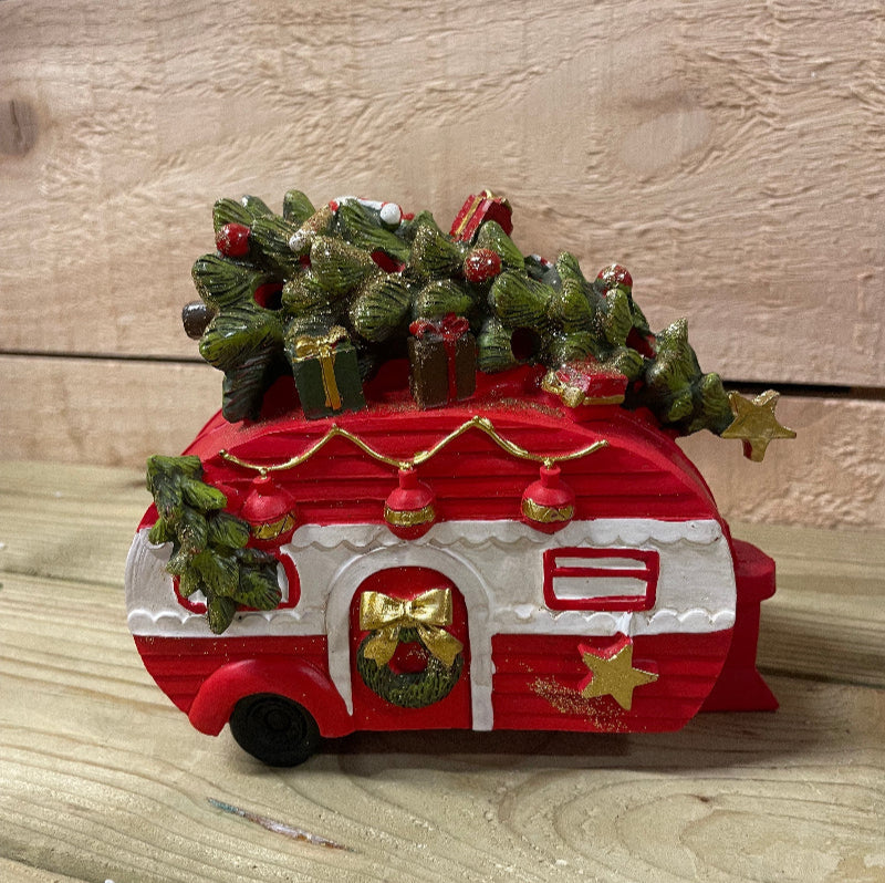 12cm Red Caravan With LED