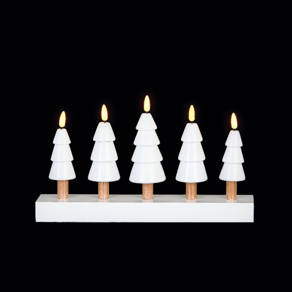 32cm White Flickabrights Candlebridge - Christmas Trees