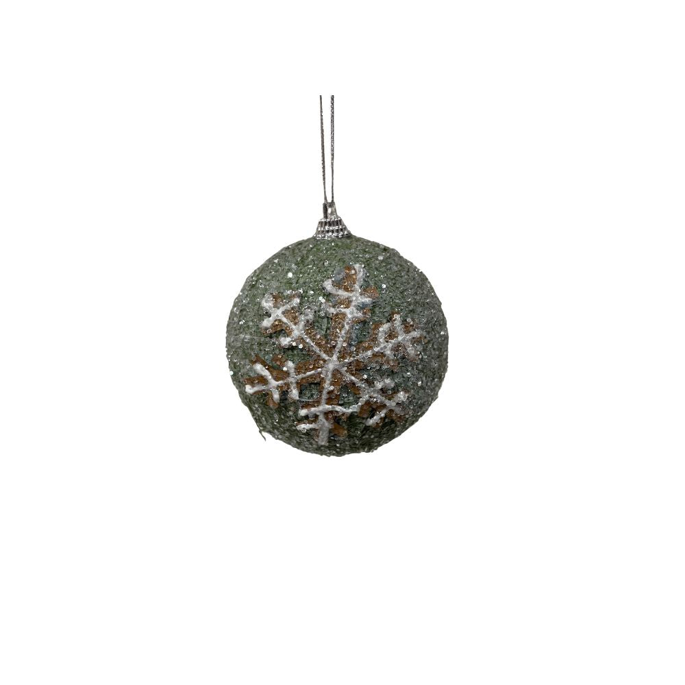 8cm Luxury Snowflake Bauble Sage