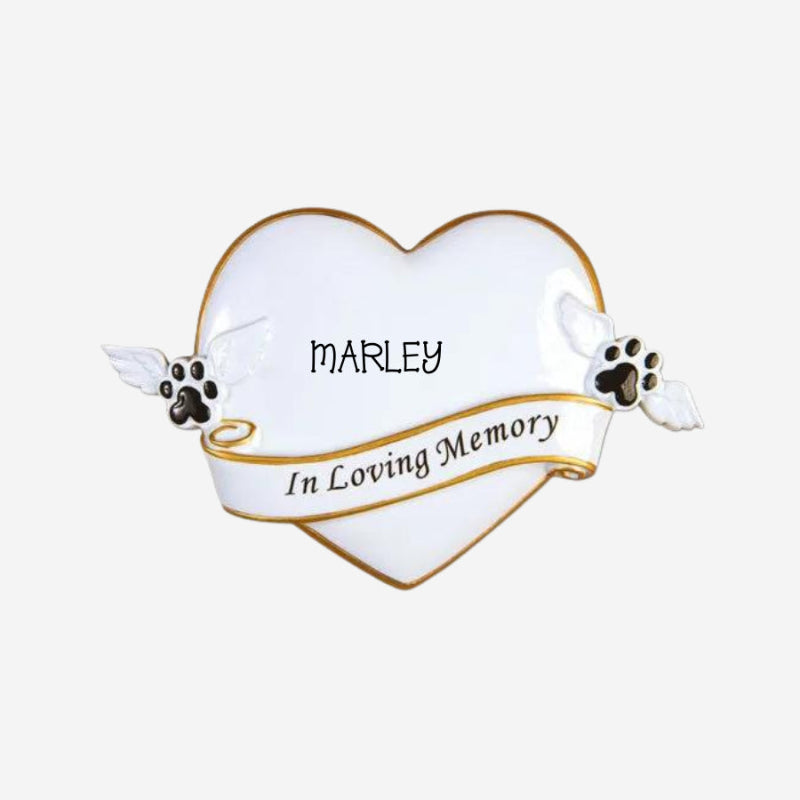 R.I.P Pet Dog Memorial Heart Ornament