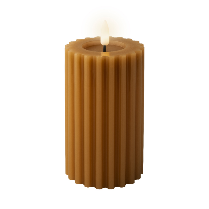 LED Carved Candle - Brown