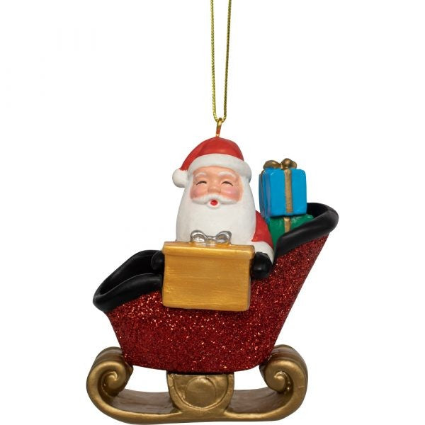 Santa In Sleigh Personalised Tree Decoration