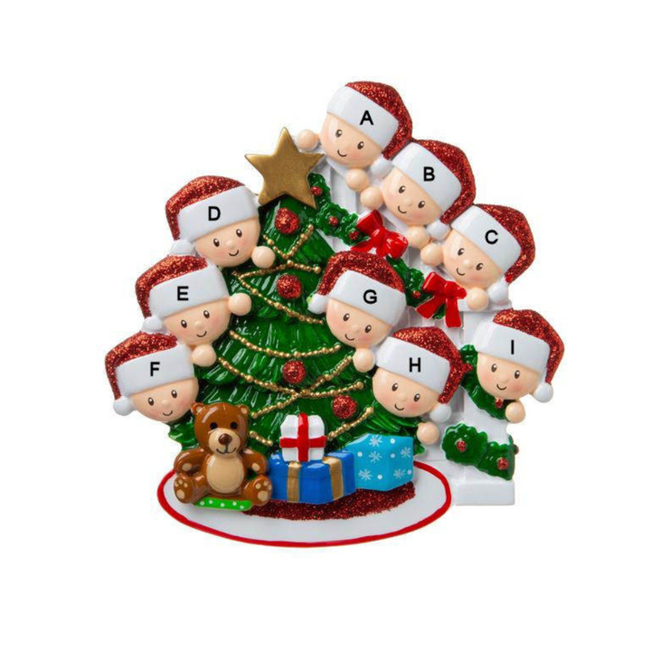 Peeking Family Christmas Ornament