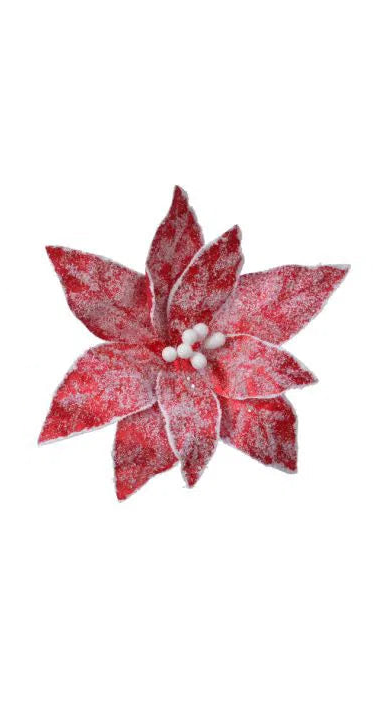 29cm Poinsettia On Clip