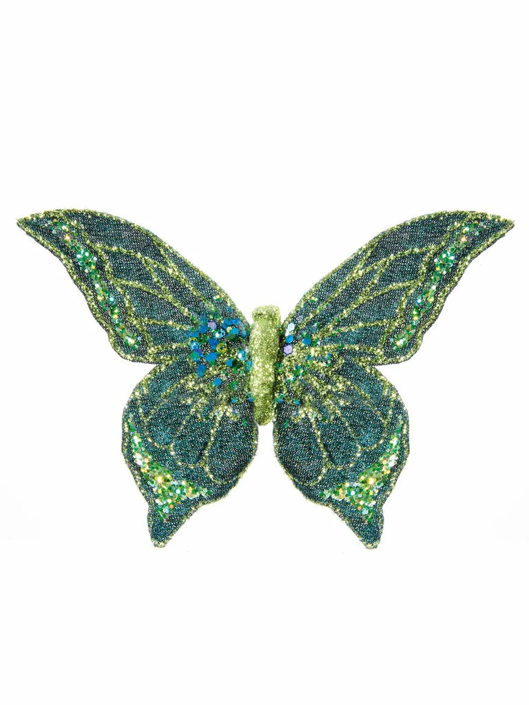 25cm Dark Green Butterfly Clip